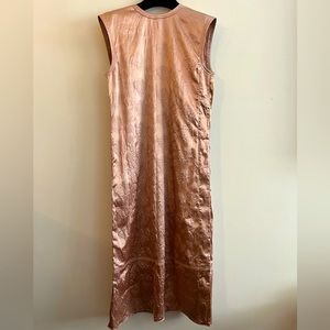 Acne Studios Flower Embossed Satin Dress Old Pink Size 34